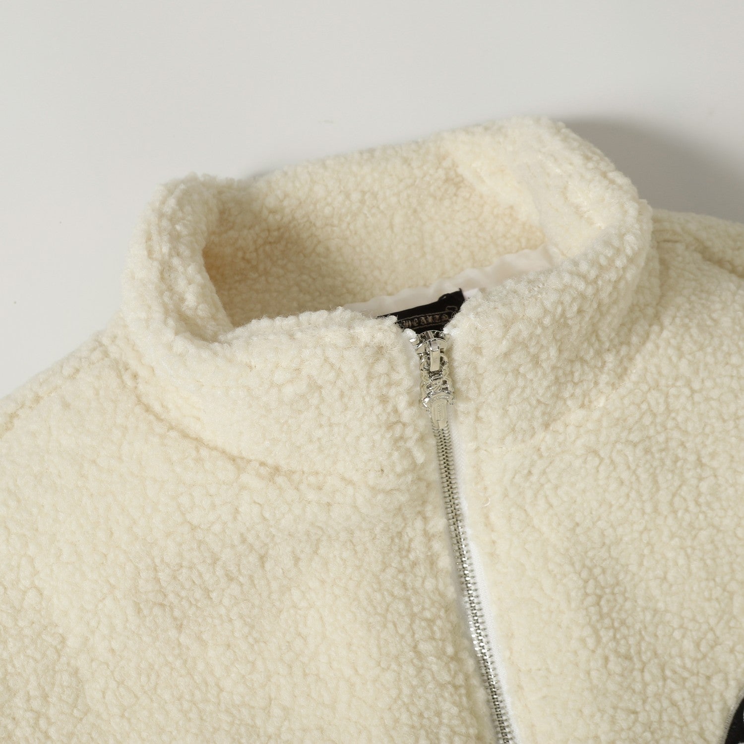 Chrome Hearts Horseshoe Embroidered Sherpa Jacket - Black Cream Gothic Coat 825