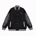 Chrome Hearts Embroidered Sleeve Varsity Jacket - Black Streetwear Coat 5577