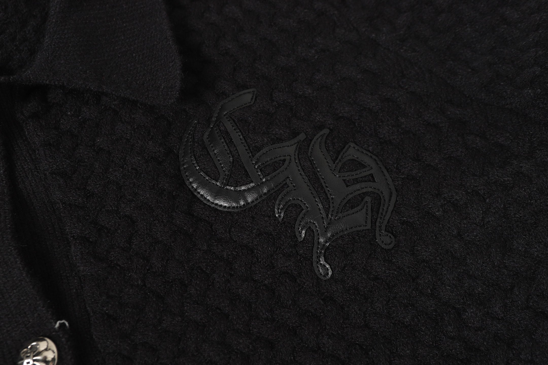 Chrome Hearts Gothic Cross Knit Cardigan - Black Grey Streetwear Jacket 904