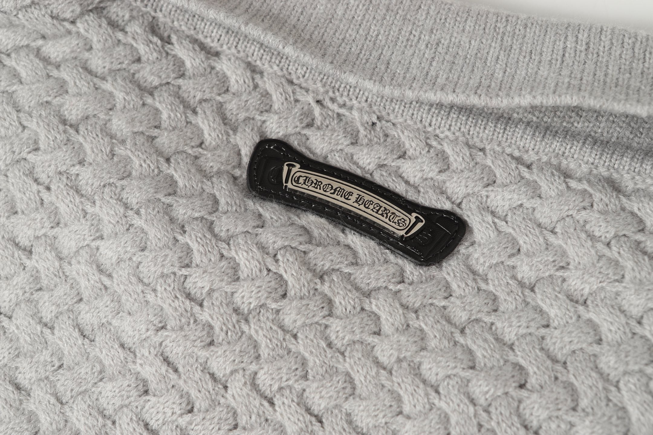 Chrome Hearts Gothic Cross Knit Cardigan - Black Grey Streetwear Jacket 904